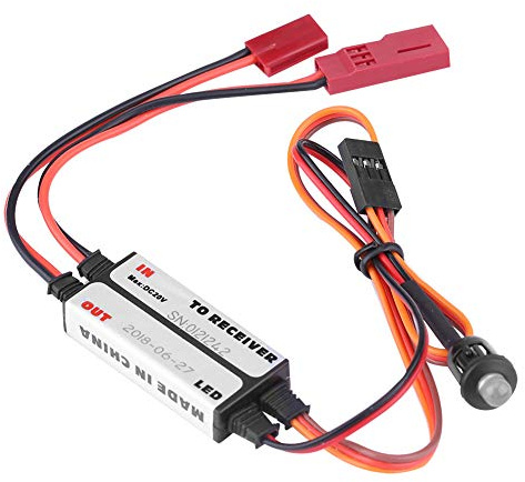 ERYUE Interruptor de Muerte de Encendido de Gas, Apagado Remoto del Motor para Transmisor DLA DLE DA con Indicador LED, Pequeño Peso Ligero, Fibra óptica Acoplada, Controlador