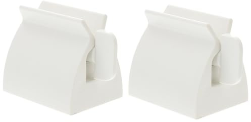 Baluue Toothpaste Squeezer Rolling Tube Toothpaste Dispenser 2pcs White Stand Bathroom Accessories Easy to Use