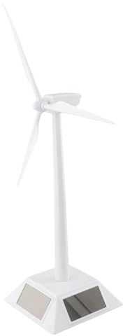 Tidevib Molino de viento solar modelo educativo, decoración de escritorio ABS con cuchillas, 26,5 cm de altura, pantalla de oficina en casa