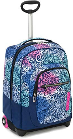 Seven TROLLEY, 2 in 1, Schulranzen mit Rollen, Rucksack mit Trolleyfunktion für Kinder, ab 1. Klasse, für Schule, Reisen, Mädchen&Jungen, pink/blau, PINKSHADE