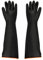 FOCCTS Gants en latex résistant aux produits chimiques en caoutchouc, résistant aux acides/alcalins/travaux de sécurité industrielle, Gants de protection longs, noir, 1 paire