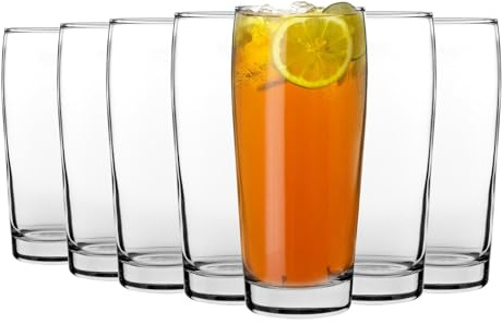LAV 12 Piece Bardi Classique Willi Becher en Verre de bière Set - Style Allemand Craft Beer Ale Lunettes - Clair - 370ml