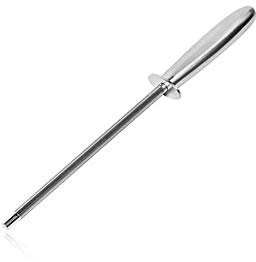 XINGYU Knife Sharpener, High-carbon Steel Sharpening Bar For Household Kitchen, Professional Sharpening Stick, Stylish Design Style, Can Be Used As A Gift (silver) (Color : Silver)