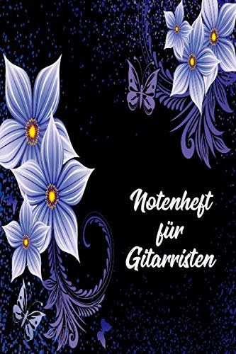 Notenheft für Gitarristen: DIN A5 Quer für Anfänger und Fortgeschrittene / Blanko NotenBlock / Leere Notenzeilen / Notensystem / für die Schule / Komponist / mit Tabulatur und Akkorden / Modern bunt