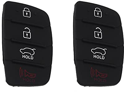 Create idea 2 Stück Autoschlüssel Tastenfeld Gummi Pad Schlüssel Hülle Gehäuse Ersatztasten Kompatibel mit Hyundai i10 i20 i30 ix35