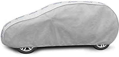 Autoabdeckung Wasserfest & Extrastark kompatibel mit Opel Corsa D (06-14) Atmungsaktive Autoplane Abdeckplane Grau