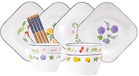 Tableware with gift box Christmas & Wedding Gifts for Friends Ceramic Cutlery Set for soup,salad,rice,sweet for Microwave, Oven & Dishwasher (Color : White, Size : 12 piece)