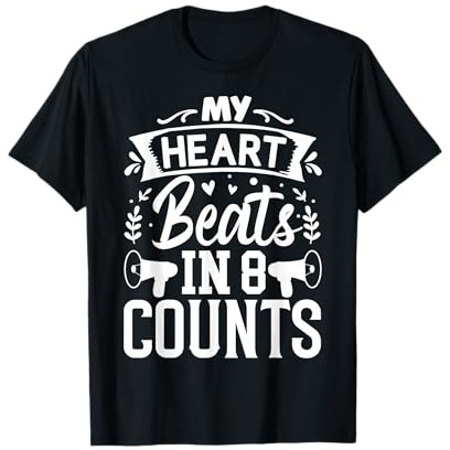 My Heart Beats In 8 Counts | Cheerleader T-Shirt