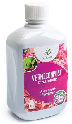 Hortulani Vermicompost Extract for Flowers: Worm Castings Liquid Fertiliser for Indoor & Outdoor Plants, Rich Plant Nutrients for Abundant Blooms, Cut Flower Food - 0,5l (makes 100l feed)