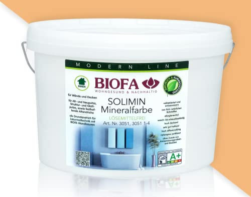 BIOFA SOLIMIN Mineralfarbe Wandfarbe 3051 Silikatfarbe Innenraumfarbe Feuchtraumfarbe PG2 6203 1,00L