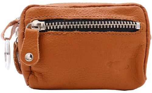 Safekeepers Schlüsselmäppchen Herren - Schlüsselmäppchen mit Reißverschluss - Leder Schlüsseletui – Schlüsseltasche für Damen und Herren – Schlüsselmäppchen mit Geldfach