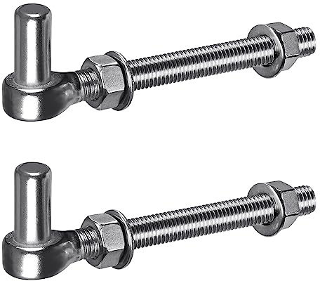 Insaga Tor Scharnier M16, 2er Schwerlast Feld Torscharnier 16mm Haken zu Bolzen Pin Aufhänger Edelstahl Metall Garten Torangel für Bauernhof Tor/Gartentor/Zauntor/Holzzaun/Einfahrt, 440lbs, 15cm