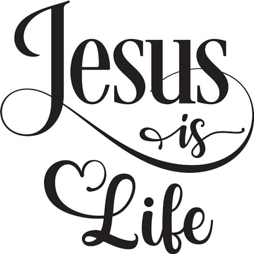 Jesus is Life Christian Religious Vinyl Decal Sticker for Car/Window/Wall (Black Matt)