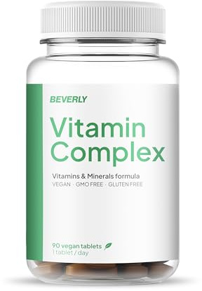 Beverly Vitamin Complex - 90 Tabletas veganas - 90 Servicios - Potente multivitamínico y mineral con magnesio, vitamina C y hierro - Salud en general