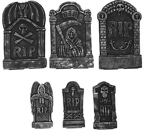 BESPORTBLE 6stücke Halloween Grabstein Deko Realistische Leichtgewichtige Grabsteine Für Garten Spukhaus Und Halloween-feiern Gruselige Friedhofs Ornamente