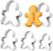 Alicer Juego de 5 cortadores de galletas de acero inoxidable para fondant, tartas, postres, galletas (El hombre de jengibre)