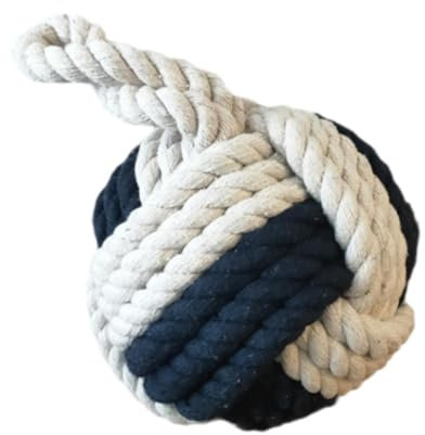 Baoblaze Door Stopper Nautical Doorstop with Handle Decoration Heavy Duty Door Protector Door Stop Rope Knot for Apartment Home Office, Beige Dark Blue
