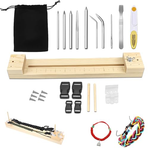 Paracord Jig DIY Holz Armband Maker Armband Strickwerkzeug Sets Einstellbare Länge Holz Fallschirmschnur Flechten Herstellung Werkzeuge