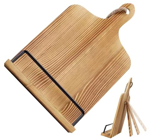 Kochbuchregal aus Holz, Bauernhof-Kochbuchhalter | Verstellbarer Holzständer | Langlebig Kochbuch-Organizer, Rezeptbuchhalter