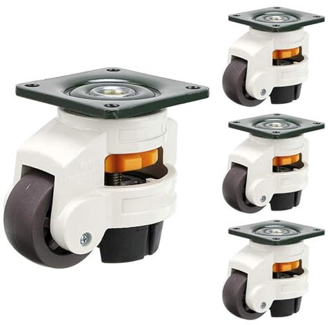 Ruote per carichi Rotella per livellatrice da 4 pezzi, ruota di livellamento della piastra superiore con cuscinetto retrattile per tavolo da banco, apparecchiature elettriche Rotelle per mobili(42x42m