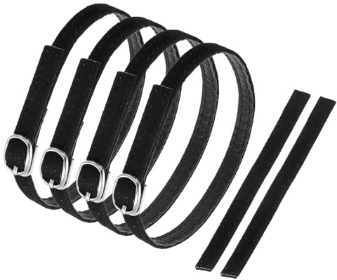 sourcing map 2 Pair Replacement Ankle Strap for Heels Detachable Shoe Straps PU Leather Shoe Band, Suede Black
