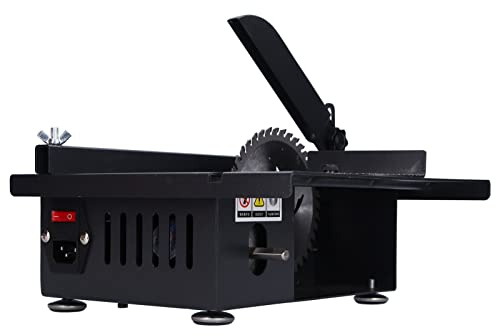 Mini Table Saw, Multifunctional Mini Table Saw with 1200W Power, Aluminum Alloy Material, 0‑90° Cutting, for Woodworking, Polishing and Engraving (UK Plug)