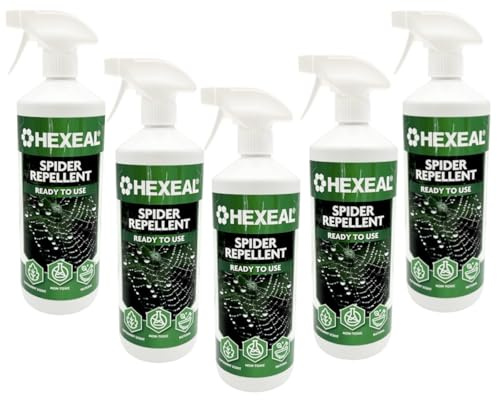 Hexeal Spider Repellent 5L Spray - Peppermint & Non Toxic | 5 x 1L - Ready to Use, Safe & Effective Formula for Home, Garden & Outdoors