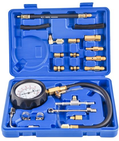 DHA Fuel Injection Pump Pressure Tester Kit Petrol Engine Fuel Pressure Gauge Test Tool for Car Truck Motorcycle 10 Bar