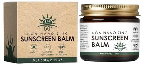 Non Nano Zinc Oxide Sunscreen - SPF50 Tallow Sunscreen Balm For For Face & Body - 60g Non Nano Zinc Cream - Natural Lightweight Sun Balm sunscreen For Tourism Vacation Work Outdoor Sport