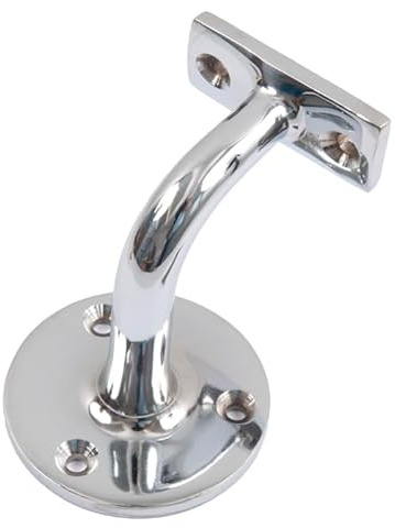 KOOPLES HARDWARE Heavy Duty Handrail Bracket – Solid Metal Wall Mount Support for Stair Rails – Strong Fixing for Indoor & Outdoor Use (Polished Chrome, 75mm)