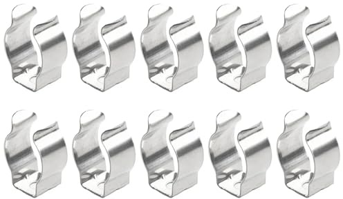 10PCS Stainless Steel Open-Type Spring Clips U-Clamps for Hanging Garden Hose, Mop, Broom and Tool Organization, Indoor and Outdoor Use