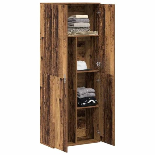 vidaXL Altillo Madera Vieja 70X35X180 cm Ingeniero Rústico Armario de Almacenamiento para Sala de Estar y Organización de Pasillo Muebles Organizador Interior Alto