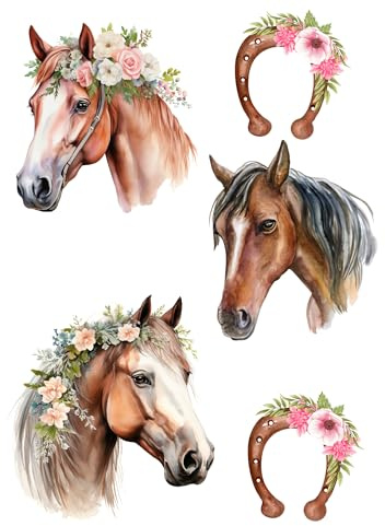 Edible print A4 Horses theme Cake topper set cake decorations Wafer card - NOT-PRECUT Birthday/Retirement Hen