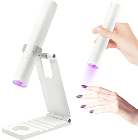 Lampe Portable Ongles, Mini lampe ongles Gel, Lampes à ongles Professionnel avec Support, Ongles Sèche lampe, Rapide Séchage, Pour Vernis Semi Permanent et Gel Vernis