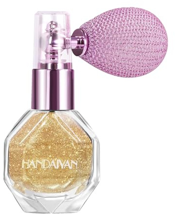 Glitter Spray for Face, Body & Hair | Sparkle Cosmetic Shimmer Highlighter | Perfect for Christmas, Raves & Parties Golden