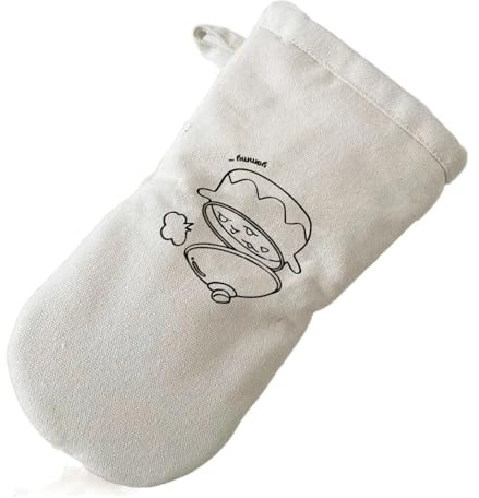 PSNKLMM Gants de Cuisine Pratiques Anti-brûlures en Coton épais avec Pince à Main à Suspendre, Gants de Cuisson Beiges