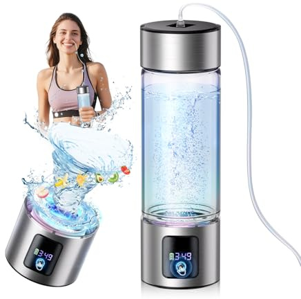 Generador de botellas de agua de hidrógeno 3 en 1 con pantalla - Industria TOP - Bloqueo de hidrógeno de 24 horas | 0 cloro y 0 ozono | Sello 100% a prueba de fugas, generador de botellas de agua de