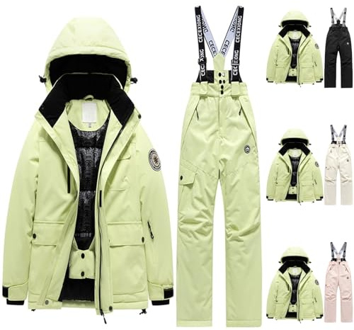 Générique Trajes de esquí para niño con capucha, resistente al viento e impermeable, trajes de nieve cálidos para niña, ropa de esquí para niños