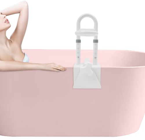 Czyurachel Poignée de baignoire sans perçage, design à trois poignées, aide à l'entrée de baignoire, aide à la sortie de baignoire, poignée de baignoire pour épaisseur de baignoire de 3,5 à 6,7 pouces