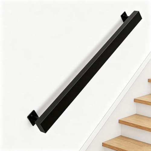 Handlauf Treppe, Treppengeländer Innen, Handlauf Schwarz, Geländer Treppe, Kann Gespleißt Werden Treppengeländer, Stiegengeländer für Balkone Flure Wohnungen Villen (B, 60)