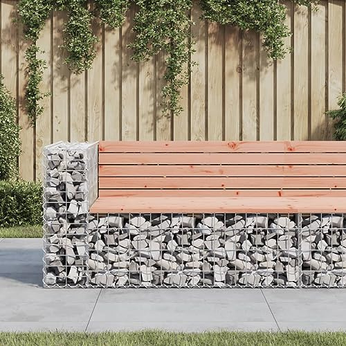 INLIFE Banc Jardin Design Gabion 122x71x65,5 cm Bois Massif de Douglas