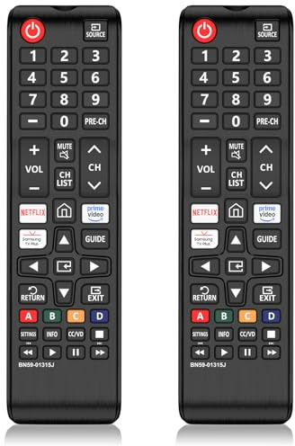 2 Pack Universal Remote Control for Samsung TV Replacement for LCD LED HDTV 3D 7 Series Smart Samsung TVs Models