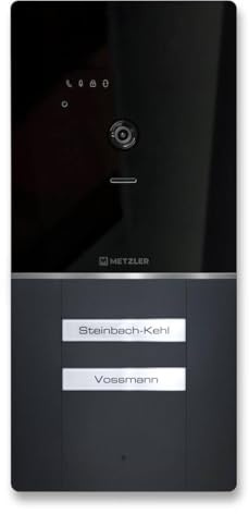 Metzler XDM10 Video Türsprechanlage mit austauschbarem Namensschild Komplettset | Video Sprechanlage mit 2-Draht Anschluss für 2 Familienhaus | RAL 7016 Anthrazit | Smartphone App | Maxior