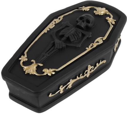 WRITWAA Kista smyckesskrin: Kistaformat gotiskt smyckesskrin - Dekorativ behållare och arrangör för örhängen, ringar, halsband, armband, svart