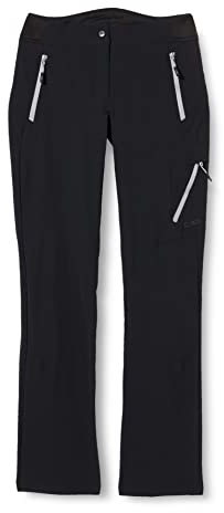 CMP Damen Lange broek voor dames Funktionshose Stretch, Nero, 40 EU