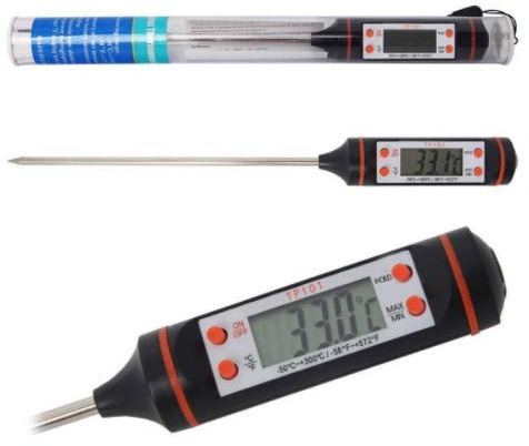 Thermomètre de cuisson numérique à sonde numérique pour cuisine, nourriture, cuisine, viande, steak, poisson, grill, barbecue, bonbons, confiture, chocolat, lait, boissons chaudes (pile incluse)