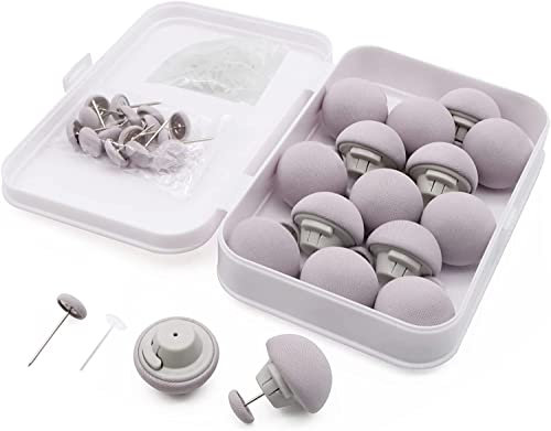 MQUPIN Lot de 16 Clips de Fixation Ronds pour Housse de Couette, Motif Champignon avec Boutons, pour Housse de Couette de Chambre à Coucher (Gris)