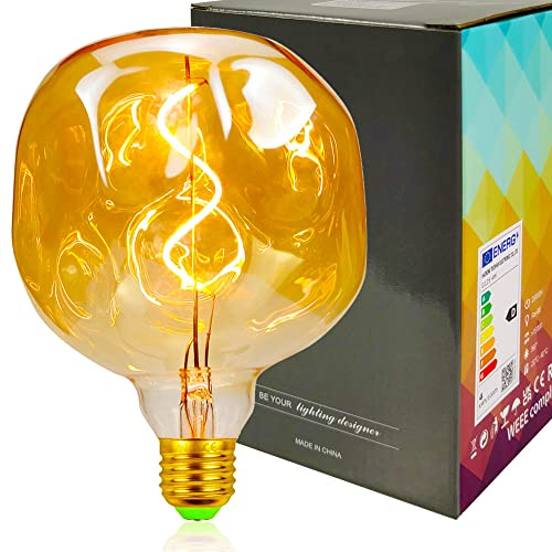 YANUODA Vintage Led Glühbirne G125 4W Dimmbare LED Filament Edison Birne DIY Dekorative Glühbirne 220/240V E27 (Stein)