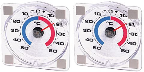 Westmark 2 Fensterthermometer, Messbereich von -50 °C bis +50 °C, Kunststoff, Weiß/Rot/Blau, 521222E3