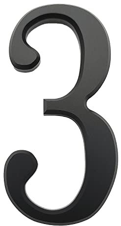 Ywonoby 3D Mailbox Numbers 3 Inch(7.6 cm) Self Adhesive House Numbers Stickers for Door Numbers, Address Numbers, Black(3)